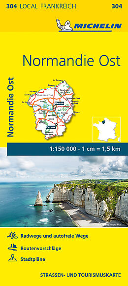 (Land)Karte Michelin Normandie Ost von 