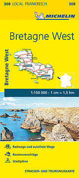 Carte (de géographie) Michelin Bretagne West 150000 de 