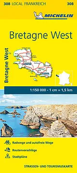 (Land)Karte Michelin Bretagne West 150000 von