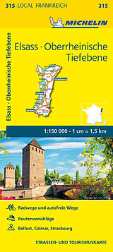 Carte (de géographie) Michelin Localkarte Elsass Oberrheinische Tiefebene 1 : 150 000 150000 de 