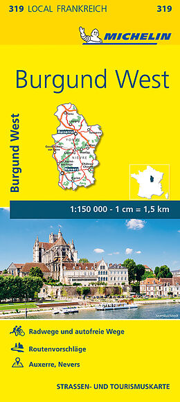 (Land)Karte Michelin Burgund West 150000 von 