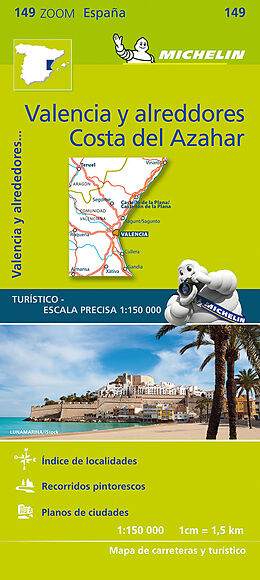 (Land)Karte Michelin Costa del Azahar, Valencia y alreddores von Michelin