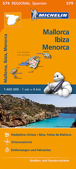 (Land)Karte Michelin Balearen (Mallorca, Ibiza, Menorca) von 