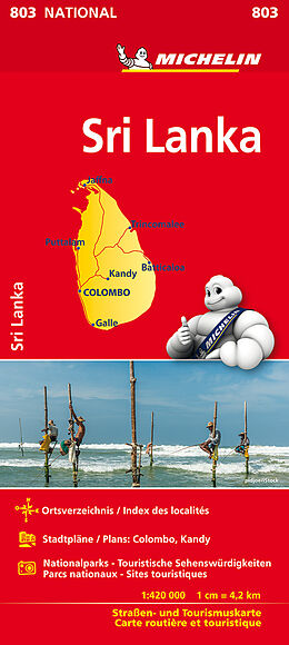 (Land)Karte Michelin Sri Lanka von 