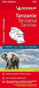 (Land)Karte Michelin Tanzanie-Zanzibar 1300000 von Carte nationale 810