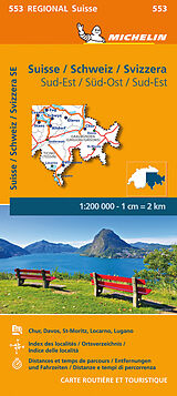 (Land)Karte Michelin Schweiz Süd-Ost von Carte régional 553