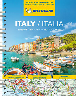 (Land)Karte Michelin Straßenatlas Italien mit Spiralbindung von Michelin