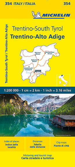 (Land)Karte Michelin Trentino - Südtirol von 