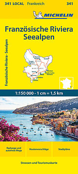 Carte (de géographie) Michelin Französische Riviera - Seealpen de 