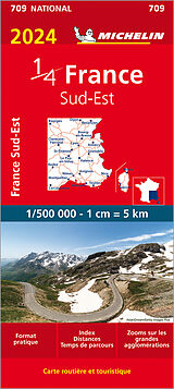 Carte (de géographie) pliée Southeastern France 2024 - Michelin National Map 709 de Michelin