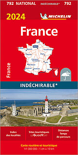 (Land)Karte Michelin Frankreich 2024 (widerstandsfähig) von NATIONAL