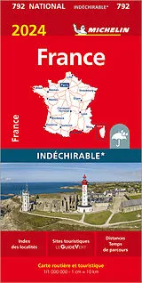 (Land)Karte Michelin Frankreich 2024 (widerstandsfähig) von NATIONAL