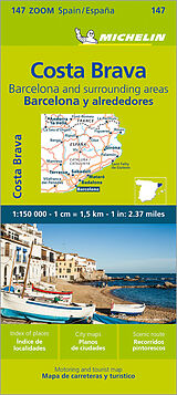 Carte (de géographie) pliée Barcelona y Alrededores Costa Brava - Zoom Map 147 de Michelin