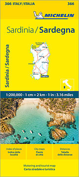 Carte (de géographie) pliée Sardinia - Michelin Local Map 366 de Michelin