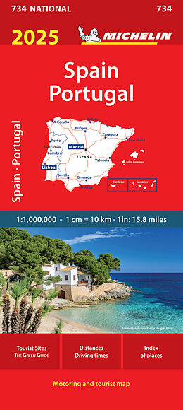 Carte (de géographie) Spain & Portugal 2025 - Michelin National Map 734 de Michelin