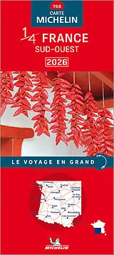 (Land)Karte KN.France Sud-Ouest 708 166975 von Michelin