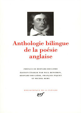 Broché Anthologie bilingue de la poésie anglaise de 