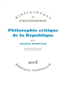 Broché Philosophie critique de la République de Charles Renouvier