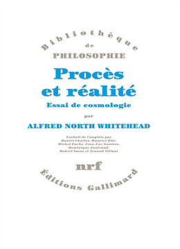 Broché Procès et réalité, essai de cosmologie de Alfred North Whitehead