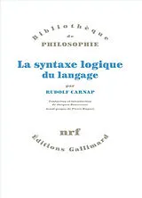 Broschiert La syntaxe logique du langage von Rudolf Carnap
