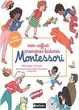 Broché Mon coffret premières lectures Montessori : 3 jeux de lecture : 150 cartes, 1 livret pour associer des images, des ph... de 