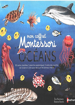 Broché Océans : mon coffret Montessori : 90 cartes classifiées, 5 planches anatomiques, 5 cartes des couches de l'océan et 1... de 