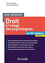 Broché Droit à l'usage des psychologues : en 50 notions de Dupont+lebrun