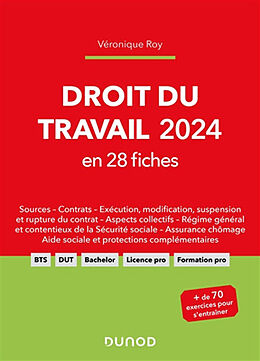 Broché Droit du travail 2024 : en 28 fiches de Véronique Roy