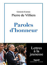 Broché Paroles d'honneur de Pierre de Villiers