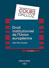 Broché Droit institutionnel de l'Union européenne de 