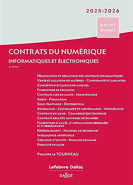 Broché Contrats du numérique : informatiques et électroniques : 2025-2026 de Le Tourneau Philippe