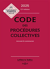 Broché Code des procédures collectives 2025 : annoté & commenté de Lienhard Alain