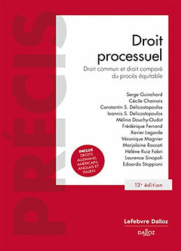 Broché Droit processuel : droit commun et droit comparé du procès équitable de Stoppioni Edoardo