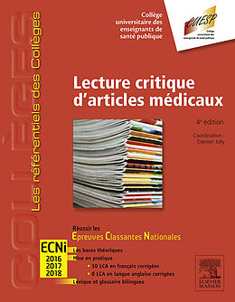 eBook (epub) Lecture critique d'articles medicaux de Damien Jolly