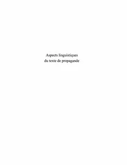 E-Book (pdf) Aspects linguistiques du textede propag von David Banks