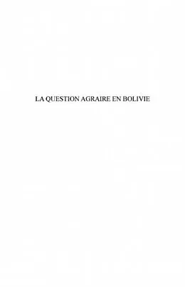 E-Book (pdf) Question agraire en bolivie von Roux Jean-Claude