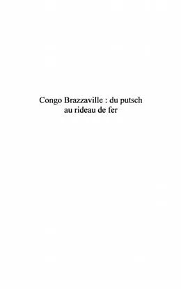 E-Book (pdf) Congo-brazzaville: du putsch au rideau de fer von Baniafouna Calixte