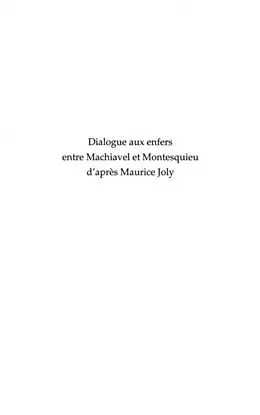 E-Book (pdf) Machiavel-montesquieu dialogueaux enfer von Joly Maurice