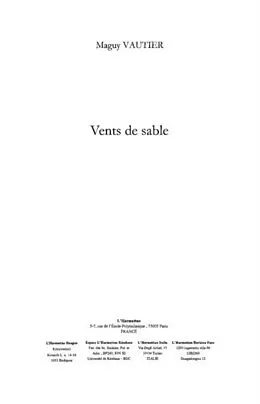 E-Book (pdf) Vents de sable von Vautier Maguy