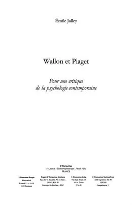 PDF Wallon et Piaget von Emile Jalley