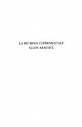 E-Book (pdf) Methode experimentale selon aristote von Abou Zaki Nadine