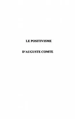 E-Book (pdf) Positivisme d'auguste comte von Kremer-Marietti Angele