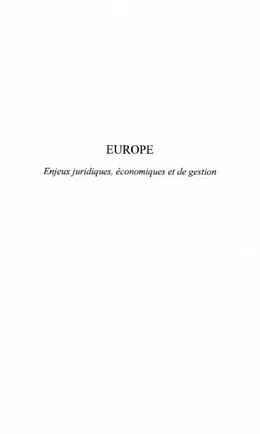 E-Book (pdf) Europe. enjeux juridiques economiques et von Faugere Jean-Pierre