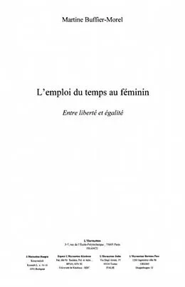 E-Book (pdf) Emploi du temps au feminin von Buffier-Morel Martine