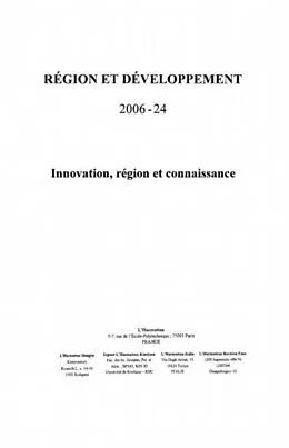 PDF Innovation region et connaissance von Le Bas Christian