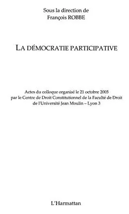 E-Book (pdf) Democratie participative von Robbe Francois