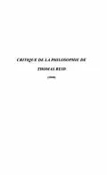 E-Book (pdf) Critique de la philosophie de thomas reid von Garnier Adolphe