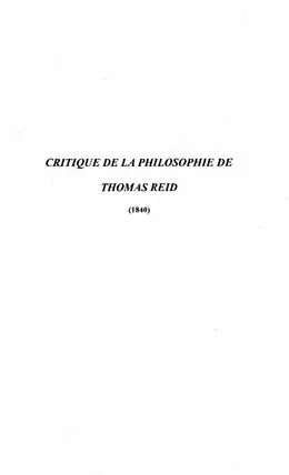 E-Book (pdf) Critique de la philosophie de thomas reid von Garnier Adolphe