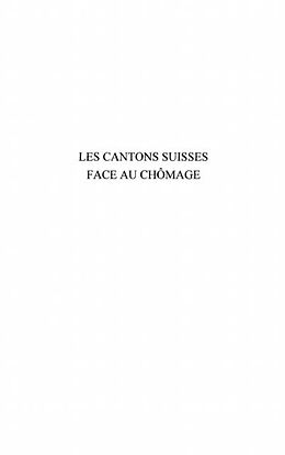 E-Book (pdf) Cantons suisses face au chomage Les von Clement Murielle Lucie