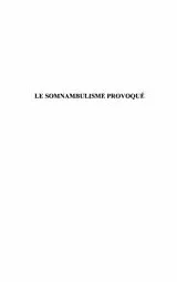 E-Book (pdf) Somnambulisme provoque le von Michel Franck